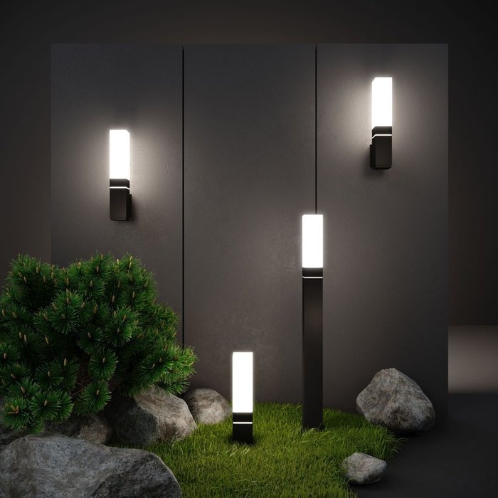Ландшафтный светодиодный светильник чёрно-белого цвета - купить Наземные светильники по цене 11500.0