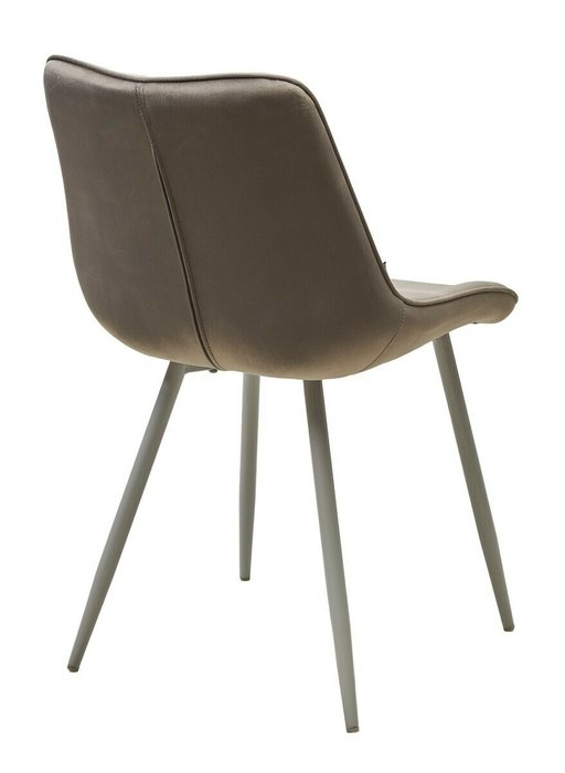 Стул Miami серого цвета с белыми ножками - лучшие Обеденные стулья в INMYROOM