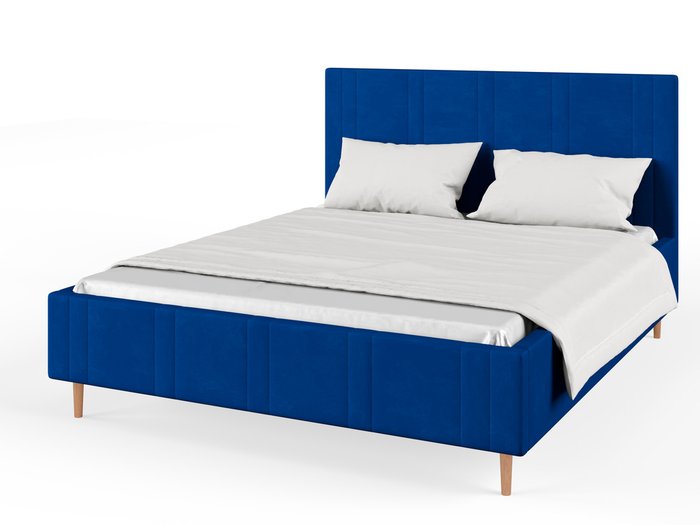 Кровать Афина-2 160х200 синего цвета с подъемным механизмом