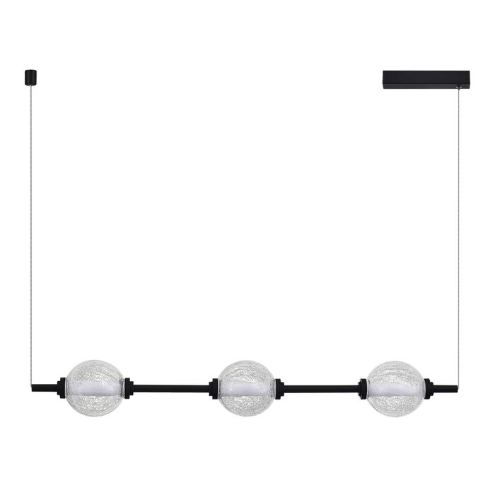Светильник подвесной ST-Luce Черный/Прозрачное кракелированное стекло LED 3*8,5W 3000K PEEK - купить Подвесные светильники по цене 22900.0
