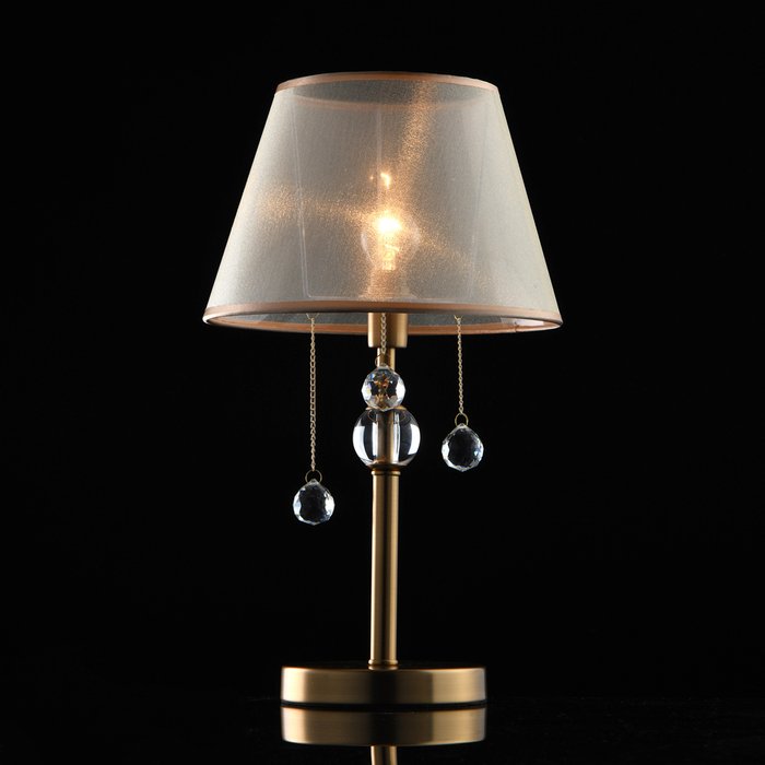  Настольная лампа Федерика с абажуром  бежевого цвета - купить Настольные лампы по цене 8970.0