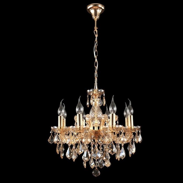 Подвесная люстра Crystal Lux Ines Gold/Amber