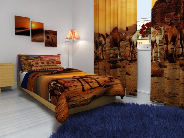 Комплект для спальной комнаты: Короли пустыни - купить Шторы по цене 3990.0