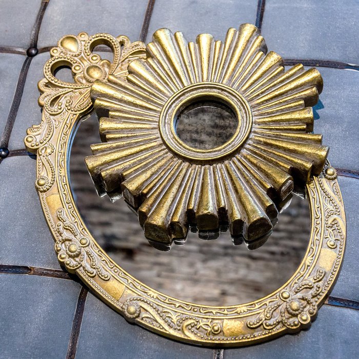 Настенное зеркало Пальметто в золотой раме - купить Настенные зеркала по цене 3900.0