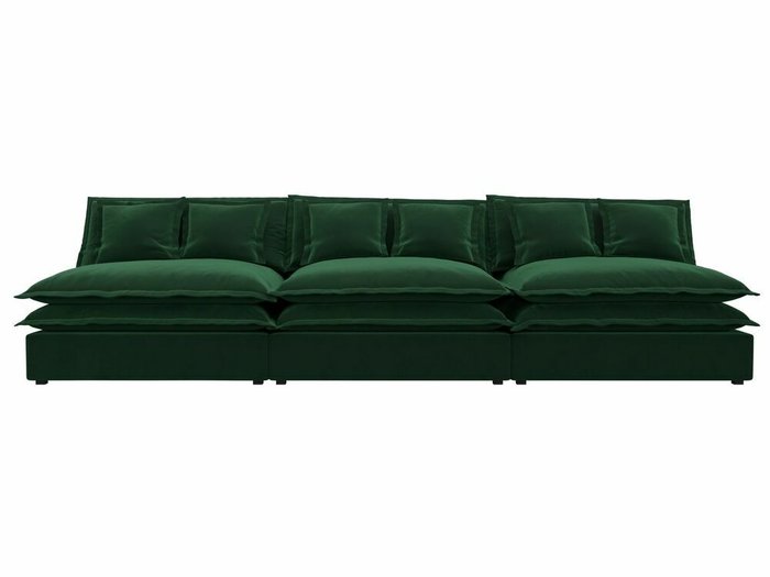 Диван Лига 040 Лонг темно-зеленого цвета  - купить Прямые диваны по цене 65999.0