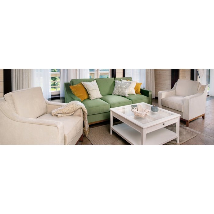 Прямой диван Франциско S зеленого цвета - купить Прямые диваны по цене 67900.0