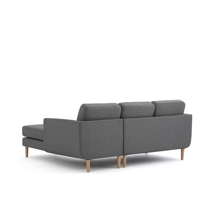 Угловой диван рифленый Jimi серого цвета - лучшие Угловые диваны в INMYROOM