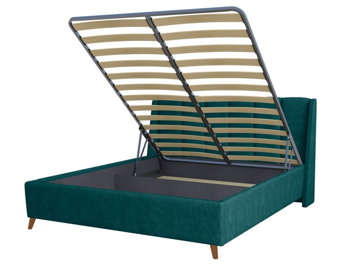 Кровать Skordia 160х200 темно-зеленого цвета с подъемным механизмом - купить Кровати для спальни по цене 35126.0