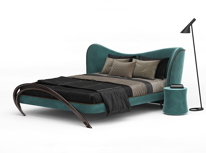 Кровать Apriori FA с изголовьем темно-бирюзового цвета 200х160