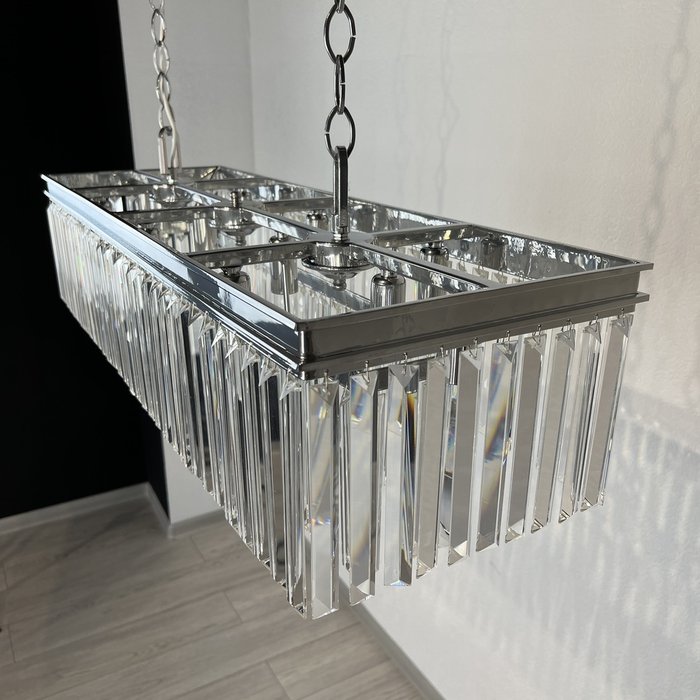 Люстра RH 1920S ODEON CLEAR GLASS FRINGE chrome 100 - купить Подвесные люстры по цене 46900.0