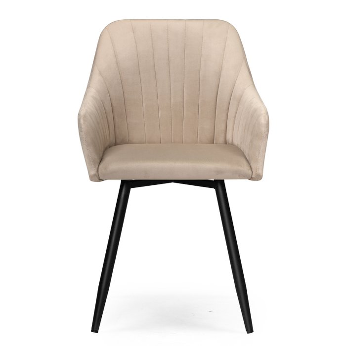 Стул вращающийся Слэм бежевого цвета с черными ножками - купить Обеденные стулья по цене 7400.0
