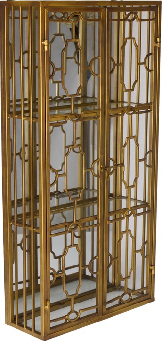 Шкафчик настенный с дверцами золотого цвета - лучшие Шкафы витринные в INMYROOM