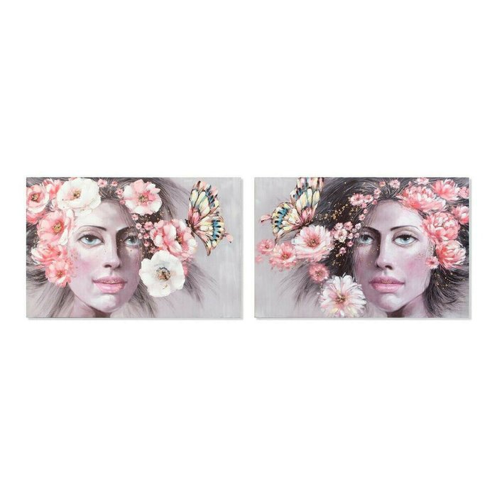 Картина Girl Цветы 120 x 3 x 80 cm современный (2 штук)