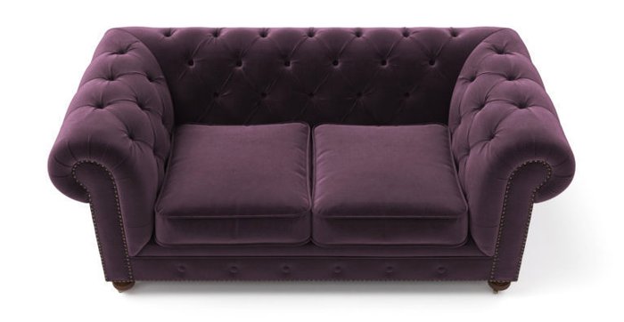  Двухместный диван Chesterfield Lux MT синий - купить Прямые диваны по цене 58800.0