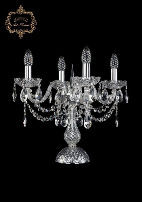 Хрустальная настольная лампа с подвесками Art Classic 45271 12.12.4.141-37.Cr.Sp подсвечник Хрустальная настольная лампа с подвесками Art Classic 45271 12.12.4.141-37.Cr.Sp подсвечник