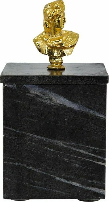 Шкатулка из черного мрамора со съемной крышкой - купить Шкатулки по цене 6230.0