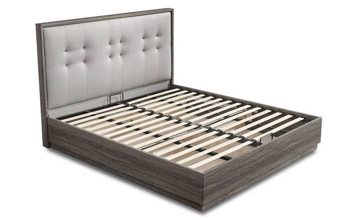 Кровать с подъемным механизмом Ferrara 160х200 серо-коричневого цвета - лучшие Кровати для спальни в INMYROOM