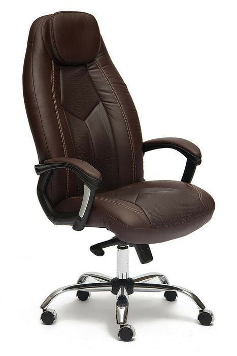 Кресло офисное Boss люкс коричневого цвета