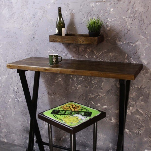 Барная стойка XW из массива сосны и металла - лучшие Барные столы в INMYROOM