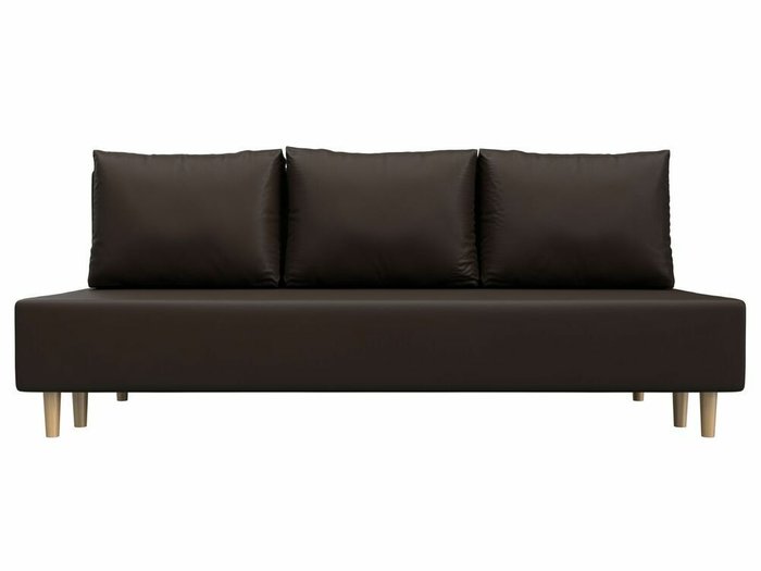 Диван-кровать Лига 033 темно-коричневого цвета (экокожа) - купить Прямые диваны по цене 28999.0