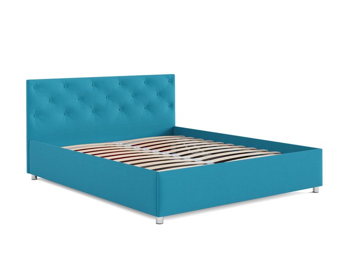 Кровать Классик 140х190 темно-голубого цвета с подъемным механизмом (рогожка) - лучшие Кровати для спальни в INMYROOM