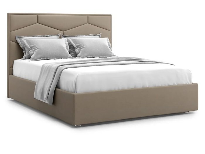 Кровать Premium Milana 4 160х200 коричневого цвета с подъемным механизмом