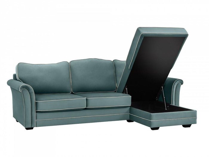 Угловой диван-кровать Sydney серо-бирюзового цвета - лучшие Угловые диваны в INMYROOM