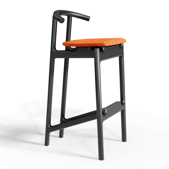 Барный стул Hans black/velvet persimmon - купить Барные стулья по цене 31209.0