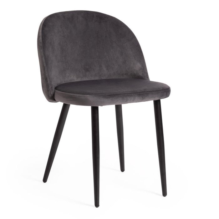 Комплект из четырех стульев Melody темно-серого цвета - купить Обеденные стулья по цене 11240.0
