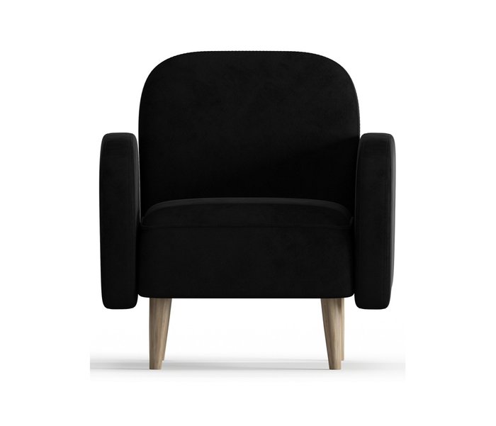 Кресло из велюра Бризби черного цвета - купить Интерьерные кресла по цене 15490.0