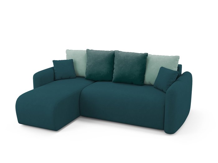 Угловой диван-кровать левый Arti сине-зеленого цвета - купить Угловые диваны по цене 77100.0