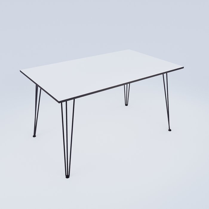 Обеденный стол 110 М белого цвета с серой кромкой - купить Обеденные столы по цене 5150.0