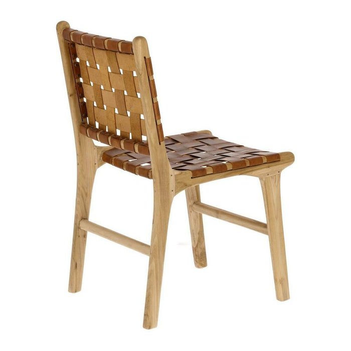 Обеденный стул Calixta с кожаной оплеткой - лучшие Обеденные стулья в INMYROOM