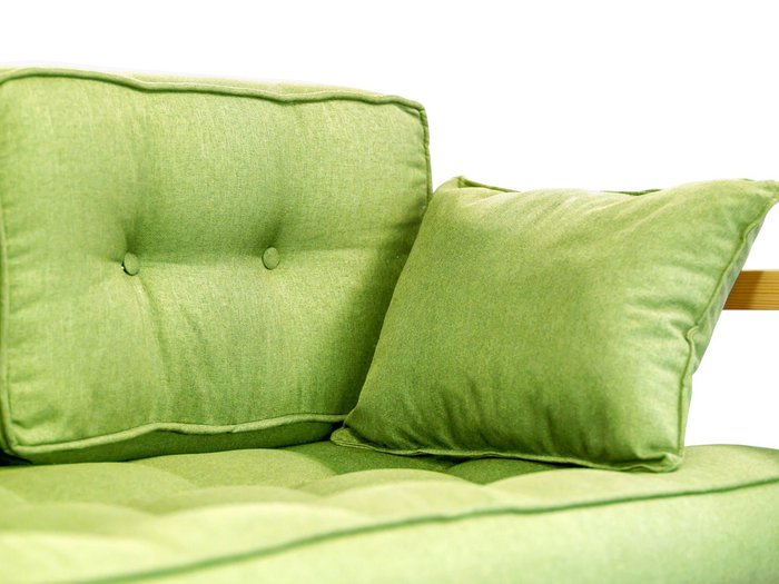 Диван Астер Мини с каркасом из массива сосны и обивкой из зеленой рогожки - лучшие Прямые диваны в INMYROOM