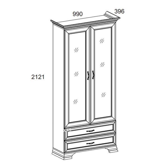 Шкаф-витриной Tiffany кремового цвета - купить Шкафы витринные по цене 31999.0