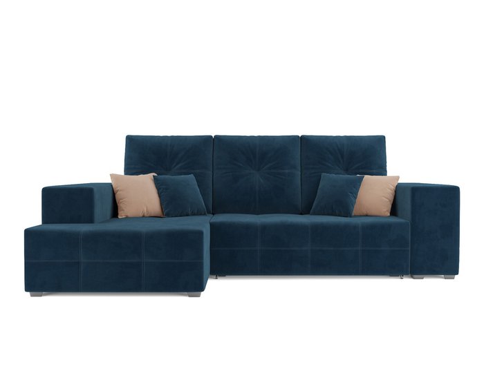 Угловой диван-кровать Монреаль темно-синего цвета левый угол - купить Угловые диваны по цене 41490.0