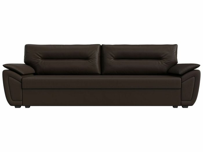 Прямой диван-кровать Нэстор Лайт коричневого цвета (экокожа) - купить Прямые диваны по цене 29999.0