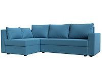 Угловой диван-кровать Мансберг темно-голубого цвета левый угол - купить Угловые диваны по цене 39999.0