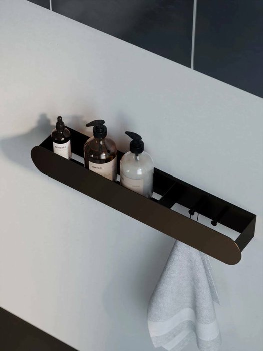 Полка для ванной Basic черного цвета - лучшие Полки для ванной в INMYROOM