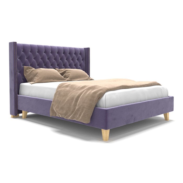  Кровать Stella на ножках фиолетового цвета 200х200