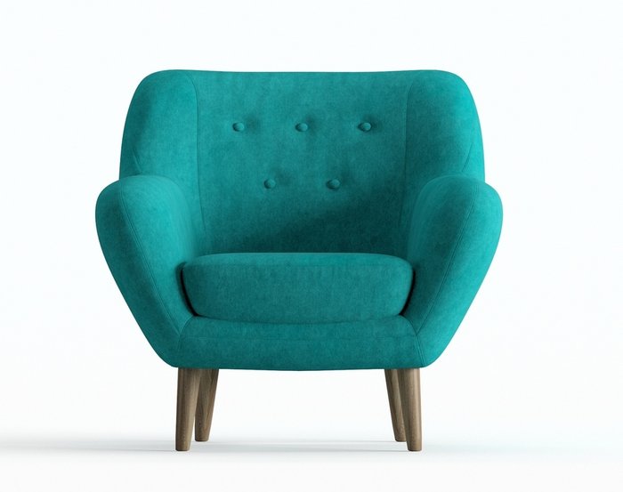 Кресло Cloudy в обивке из вельвета бирюзового цвета - купить Интерьерные кресла по цене 15250.0