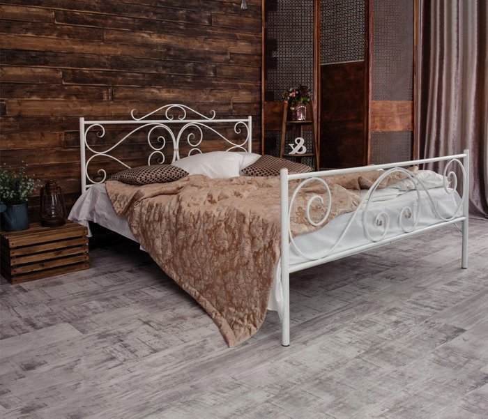 Кованая кровать Валенсия 180х200 белого цвета - лучшие Кровати для спальни в INMYROOM