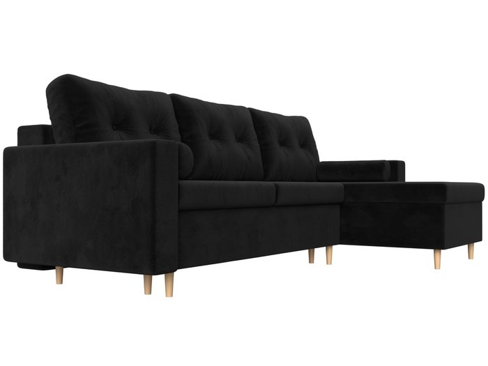 Угловой диван-кровать Белфаст черного цвета  правый угол - лучшие Угловые диваны в INMYROOM