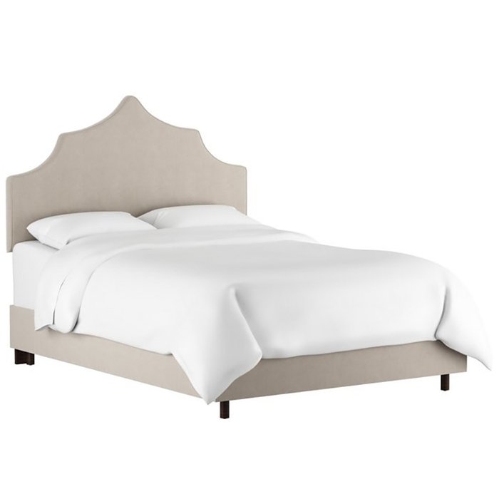 Кровать Camille Light Gray Velvet бежевого цвета 160х200 - купить Кровати для спальни по цене 104000.0