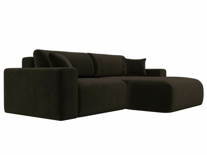 Угловой диван-кровать Лига 036 Классик темно-коричневого цвета правый угол - лучшие Угловые диваны в INMYROOM
