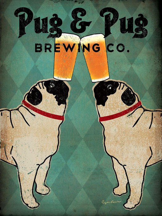 Картина (репродукция, постер): Pug and Pug Brewing Co - Райан Фоулер