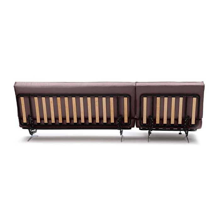 Угловой диван-кровать Арни из натуральной кожи бордового цвета - лучшие Угловые диваны в INMYROOM