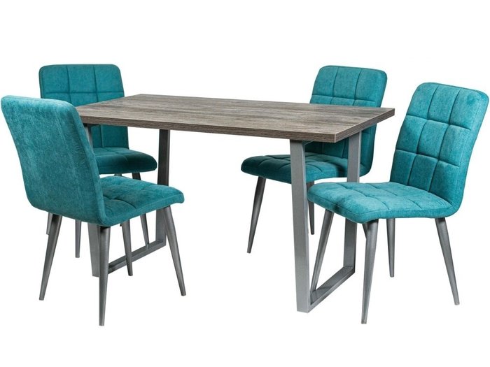Обеденная группа из стола и четырех стульев цвета аквамарин - купить Обеденные группы по цене 49041.0