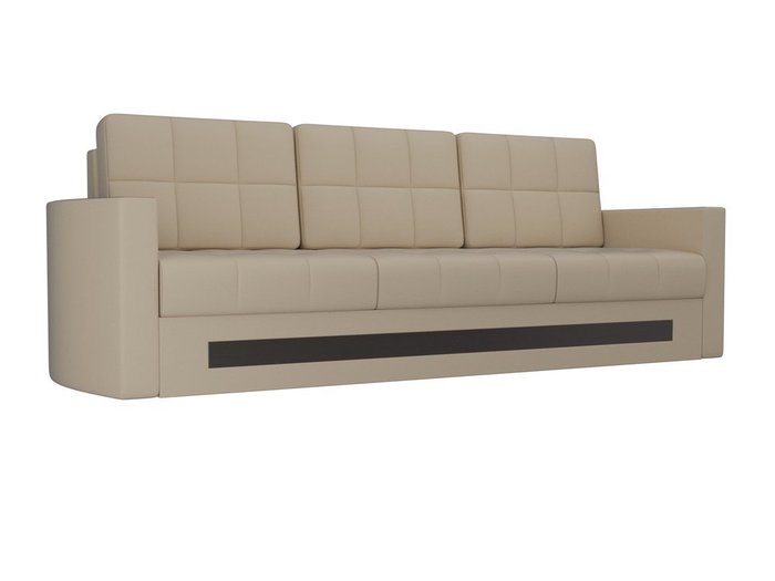 Прямой диван-кровать Белла бежевого цвета (экокожа)