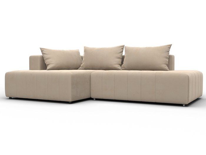 Угловой диван-кровать Лига-103 бежевого цвета левый Угловой диван-кровать Лига-103 бежевого цвета левый